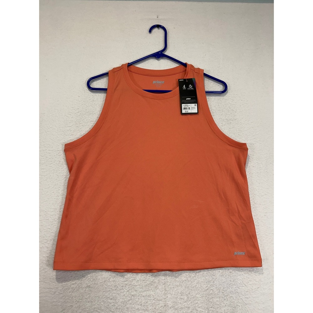Prince Womens Core Tank Update Softly Coral Wicking UPF 30+ Athletic Top L NEW